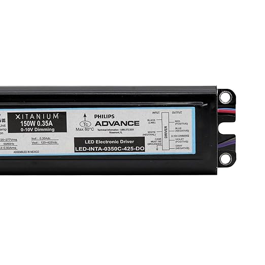 Advance LED-INTA-0350C-425-DO LED Driver 0-10V Dimming 120-277V:in 150W 120-425Vdc