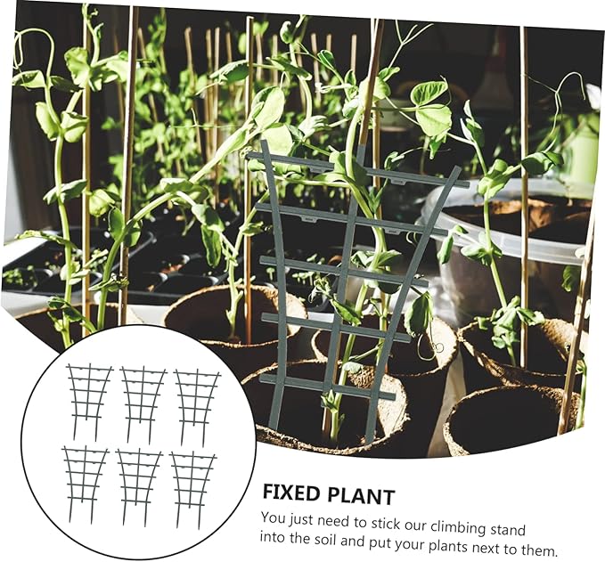 12pcs Elegant Garden Trellis Plastic Climbing Frame for Outdoor Plant Staking DIY Flower Rack