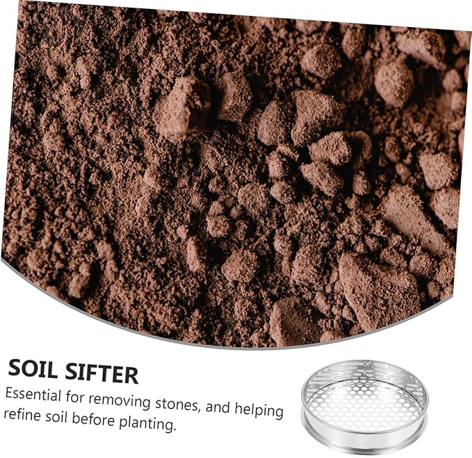 Manual Soil Sieve Uniform Mesh 2pcs Stainless Steel Sieves for Gardening Easy to Clean