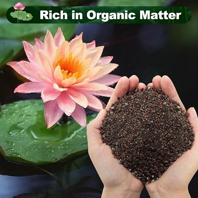 Aquatic Plant Soil for Water Lily &amp Lotus – Clay-Based Nutrient-Rich Pond Plant Growing Medium Ideal for Small Ponds &amp Water Gardens Safe for Fish &amp Aquatic Life 6LB