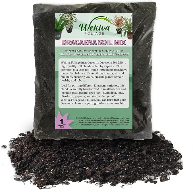 Dracaena Growing Soil Mix – 5 Quarts - Custom Soil Blend – Potting Mix for Dracaena Plants – Specially Developed by and for Professional Nursery Growers - Nutrient-Rich Formula