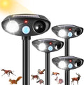 4Pack Ultrasonic Raccoon Repellent Outdoor Solar Animal Repellent with Motion Sensor&ampStrobe Light Cat Deterrent Outdoor Deer Repellent Device to Scare Skunk Squirrel Rabbit Repellent for Yard