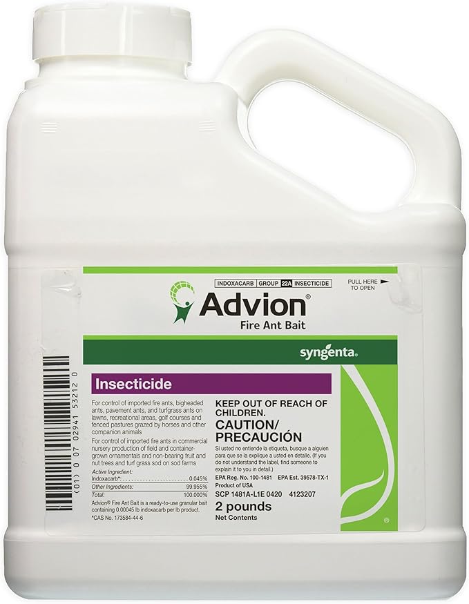 Advion Fire Ant Bait 2-lb. Shaker Bottle Highly Effective Fire Ant Bait Formulated with 0.045% Indoxacarb Outdoor Use for Fast-Acting Control of Fire Ants
