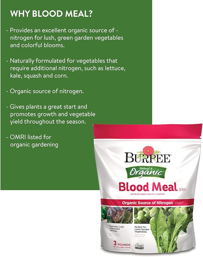 Jobe's 6 lb Lime Soil De-Acidifier and Burpee 3 lb Blood Meal Fertilizer Bundle for Soil Health Improvement