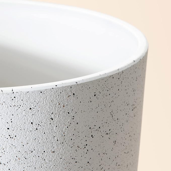 LA JOLIE MUSE 14.2/11.3/8.6 Inch PlantersIndoor/Outdoor White Planters Set of 3Plant Container with Drain HolesFlower Pots for Patio and Deck