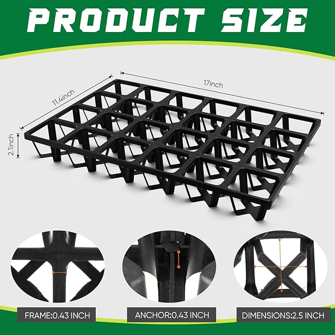 Baderke 6 Pack Flower Pot Moving Tray 24 Cell Square Nursery Pot Tray Plastic Planting Pot Carrying Trays for Moving Nursery Pot for Planting Propagation Germination Plugs Indoor Gardening