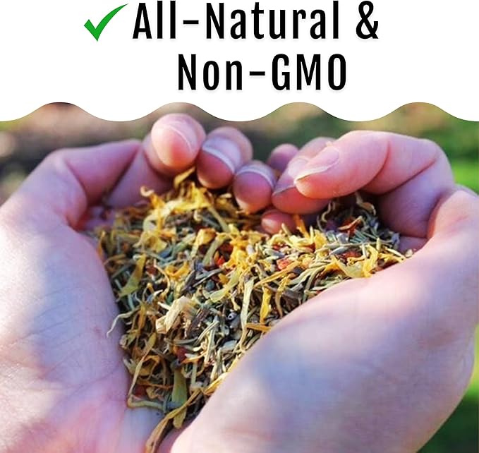 Herb Supplement for Backyard Chickens - Natural Chicken Treats Poultry Feed Botanical Mix Plant-Based Coop Snacks for Daily Wellness Feather Quality Egg Production USA (20 LB)