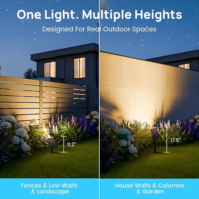 Consciot Solar Lights Outdoor Waterproof 3000/5000/6500K Solar Spot Lights Adjustable 170° Garden Lights for Outside Yard Landscape Lighting Pathway Halloween IP65 Auto On/Off 4 Pack WS002UCW