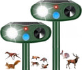 2Pack 2026 Solar Ultrasonic Animal Repellent Outdoor Cat Repellent Devices with Motion Detection&ampFlash Light Squirrel Rabbit Dog Cat DeterrentKeep Rodent Chipmunk Raccoon Deer Away for Yard Garde