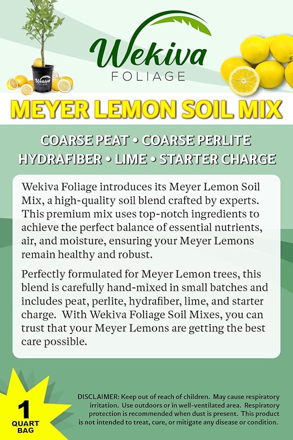 Meyer Lemon Tree Growing Soil Mix – 3 Quarts - Custom Soil Blend – Potting Mix for Meyer Lemon Trees – Specially Developed by and for Professional Nursery Growers - Nutrient-Rich Formula