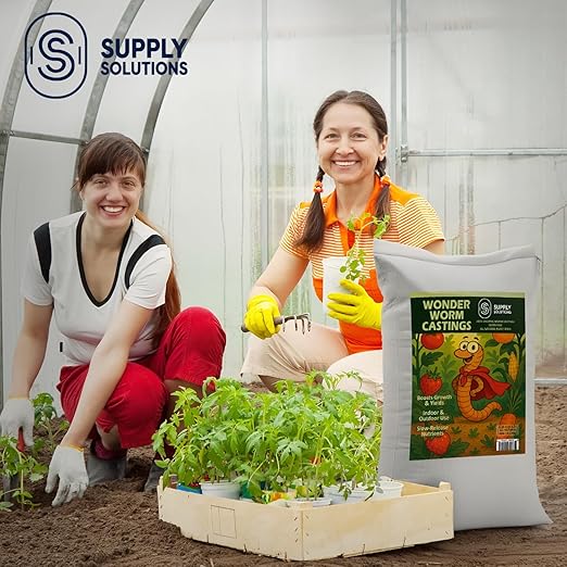 Supply Solutions | Wonder Worm Castings - Premium Organic Earthworm Compost Fertilizer for Indoor &amp Outdoor Plants Houseplants Vegetables Fruit Trees &amp Garden Soil Enrichment (40 Pounds)