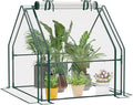 Portable Mini Greenhouse 40.2x37.8x37.8 Greenhouses for Outdoors with Dual Large Zipper Doors &amp Ground Stakes Waterproof Plastic Green House for Outside Garden Patio Backyard