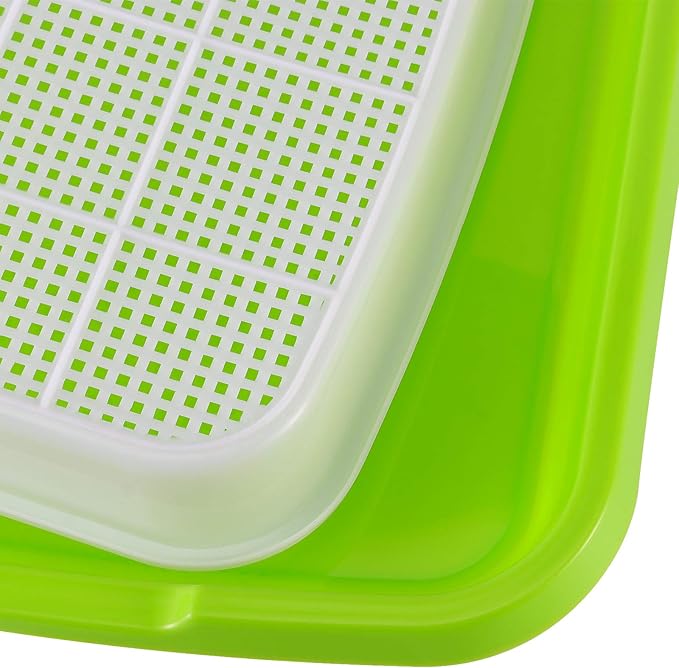 8 Pack Seed Sprouter Tray BPA Free Big Capacity Seed Germination Tray Healthy Wheatgrass Seeds Grower with Lid for Growing Bean Sprouts Cat Grass Wheat Grass Mung Beans