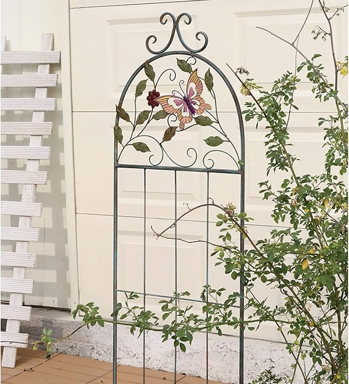 Vintage Metal Garden Trellis135x41cm Plants Support Garden Climbing Aid for Plants Freestanding for Potted Planter Support Patio Landscaping Rose Vines