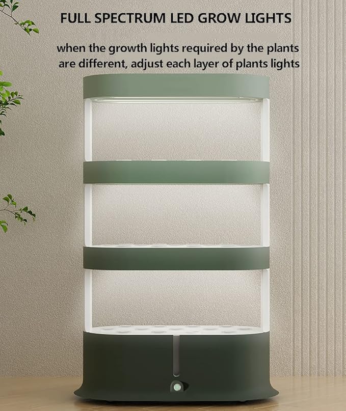 48 Pods Hydroponics Growing System Adjustable Hydroponics Growing Kits with LED Grow Light Automatic Timer Hierarchical Control Indoor Garden Planter for Home Office