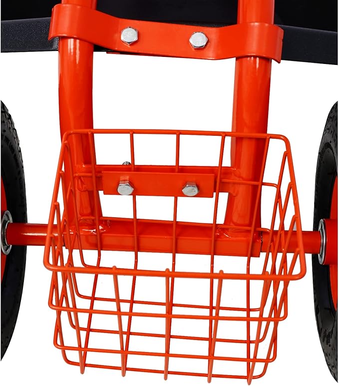 Garden Kneeler and Seat with Wheels: Heavy Duty Steel Frame &amp 360 Swivel Seat - Tool Tray &amp Storage Basket for Gardening Therapy &amp Rehabilitation Support