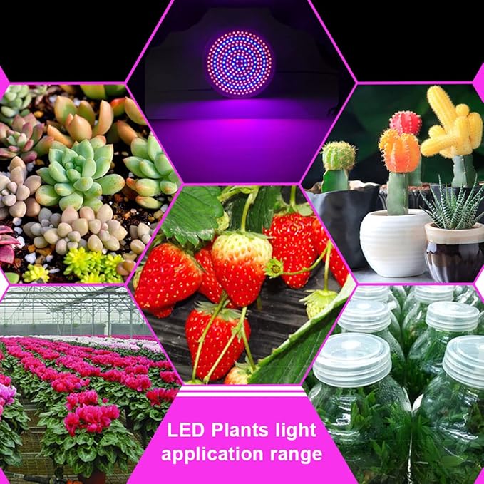 26W Full Spectrum LED Plant Grow Light Bulb 260 LED Lamp Beads E26 Base AC 85-265V LED Plant Light Bulb for Indoor Plants Vegetables Seedlings 4-Pack