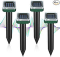 Mole Repellent Solar Powered Ultrasonic Repeller 4-Pack Waterproof Sonic Spikes Gopher Vole Groundhog Snake Chipmunk Mole Deterrent Get Rid of Moles in Your Yard (4)