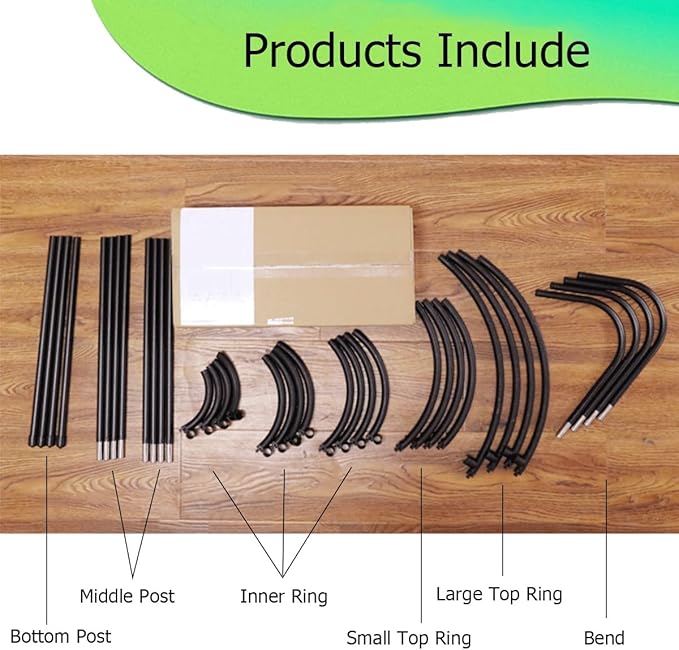 Black Metal Umbrella Garden Trellis 41.3″ 53.1″ 65.0″ Climbing Plant Support Trellise for Indoor Outdoor Flowers Vegetable Fruits Vines(105cm/41.3″)