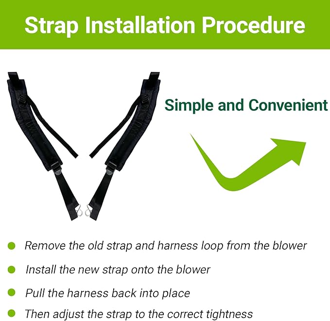 150BT Shoulder Strap Harness Fit for Husqavarna 150BT 150BF 170BT 170BF 350BT 350BT 370BFS 370BTS Backpack Blower Replace 511803001 511802901 1 Pair Left and Right Black
