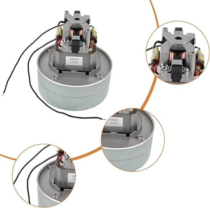 Lamb Vacuum Blower Motor 4M903 115923Compatible with Miele F&ampP Fantom Vacuum Cleaners Metro Dryers Tristar Hurricane Dryers Romani