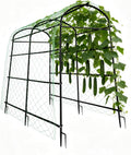 unho Garden Trellis Arch 87in Extra Tall Polyethylene-Coated Stainless Steel Garden Trellis for Climbing Plants Outdoor Garden Trellis Arch for Cucumber Trellis