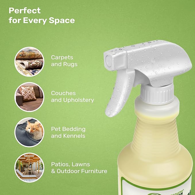 Mosquito Magician Indoor and Outdoor Flea &amp Tick Spray - Use for Carpet Furniture Bedding Couches &amp Pets – Plant-Sourced with Essential Oil – Cedarwood 16 OZ