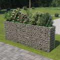 Gabion Retaining Bed Large Galvanized Steel Durable Wire Mesh Holds Rock Walls Landscape Your Garden (Rectangular Silver Outdoor)