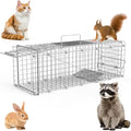 Live Animal Cage Trap 23.3x7.2x7.7 Inches Humane Cat Trap for Stray Cats Outdoor Heavy Duty Foldable Raccoon Traps Humane Catch &amp Release Live Traps for Rabbits Squirrels