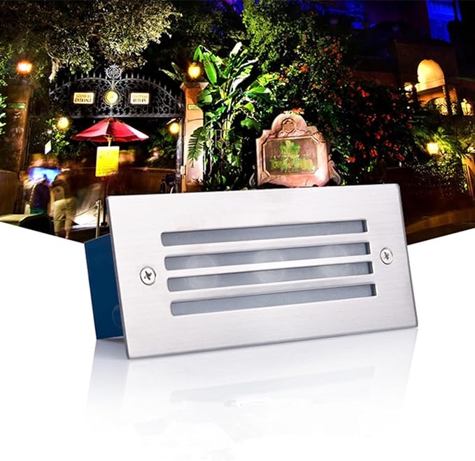 Embedded Stair Corner Ground Lights IP65 Waterproof Outdoor Landscape Lamp 5W Rectangular LED Beam Spotlight Garden Courtyard Underground Lights(Green5w(12v))