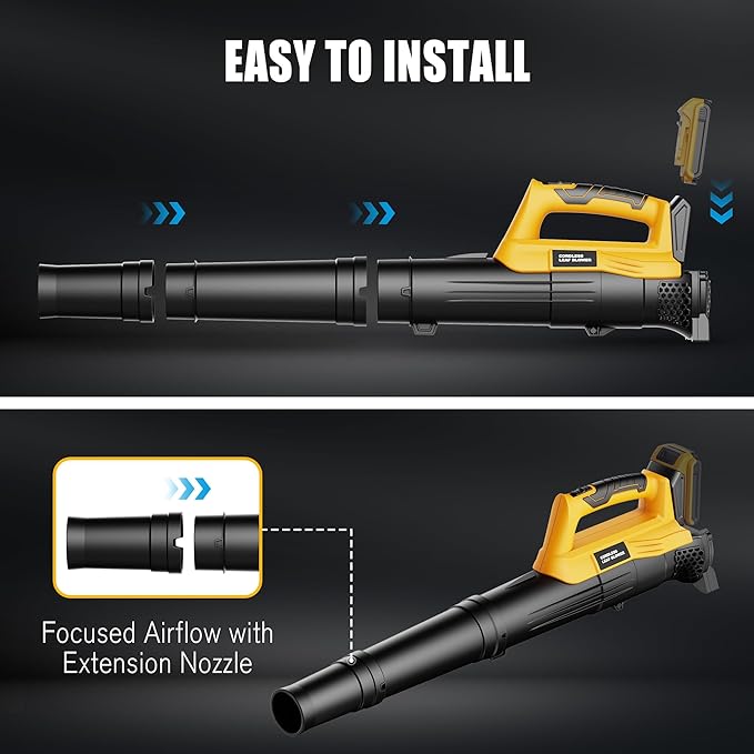 Ultra-Lightweight Cordless Leaf Blower(No Battery) Compatible with Dewalt 20V MAX Battery - 400 CFM/130 MPH Battery Powered Handheld Blower for Deck Patio DrivewayYardGarage Cleaning (Tool Only)