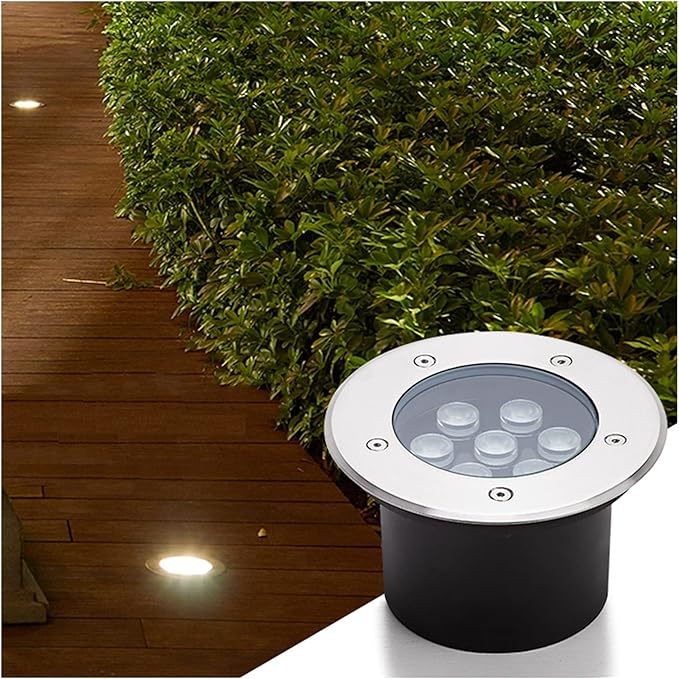 IP66 Waterproof Outdoor Buried Lights - Recessed Garden Spotlight for Patio Deck Pathway &amp Fence - 1W Embedded Underground Light (Yellow AC85-110V)