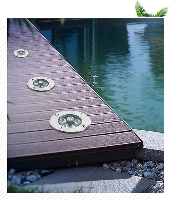 Outdoor Buried LED Landscape Lights - IP66 Waterproof Recessed Spotlights 24V Round Garden Underground Lights (Blue &amp Green 15W)