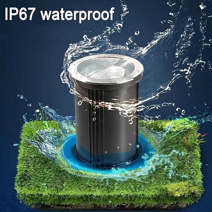 Underground Light LED - LED Beam Spotlight AC 24V Outdoor Buried Led Spot Lights IP67 ?Waterproof Adjustable Angle Embedded Ground Lamp Low Voltage LEDs Landscape Lights(Green20W) (White 30W)