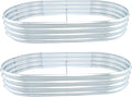 2 Pack 6x3x1Ft Outdoor Metal Raised Garden Bed Flower Oval Floor Planting Box Garden Bed Flowers for Planting Vegetables Herbs Flowers