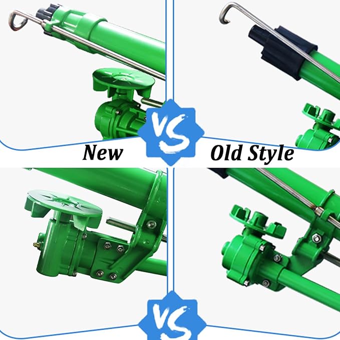 2 Farm Irrigation Sprinklers Tripod Sprinkler with Pressure Gauge 360°Adjustable Large-Area Watering Spray Flange Connection for Farmland Farm Irrigation Industrial Dust Removal