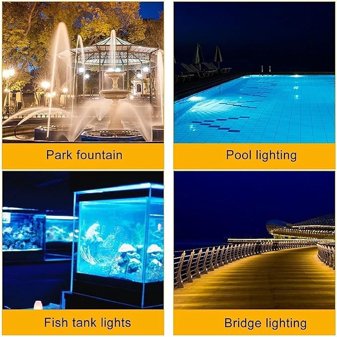 LED Swimming Pool Light- 10W Pond Fountain SpotLights Embedded Floor Lamp Underwater Lights 12V Waterproof IP68 Landscape Lighting(A-Blue)