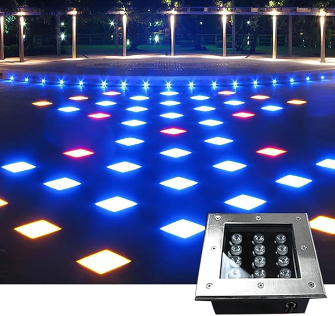 Underground Light LED - LED Beam Spotlight IP66 Waterproof Garden Landscape Light Outdoor Underground Lights Square Outdoor Park Landscape Embedded Lawn GrWhite 9W