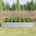 Metal Raised Garden Bed for Outdoor Use 6 ft x 3 ft x 1 ft Rectangle Planter Box for Vegetables Flowers and Herbs - Silver (Silver with 6x3x1ft)