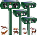 4 Pack 2025 Solar Ultrasonic Repellent Outdoor Cat Deterrent Squirrel Rabbit Deer Repellent Devices Skunk Repellent for Yard Motion Detection Animal Deterrent for Dog Racoon Rodent Mole