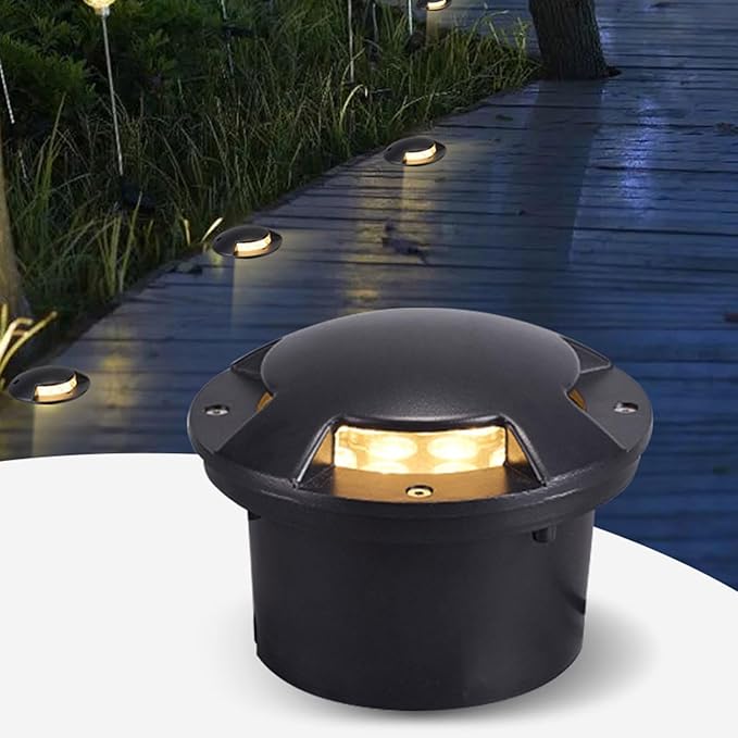 LED Underground Light Embedded Garden Buried Light IP66 Waterproof Low Voltage AC12/24V Recessed Spotlights for Outdoor Yard Driveway Deck Patio Decorative Landscape Light