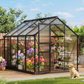Greenhouse 6x8 FT Greenhouse for Outdoors Walk-in Green House with Ground Nails and Vent Windows Sliding Lockable Door Green Houses for Outside Garden Backyard Patio