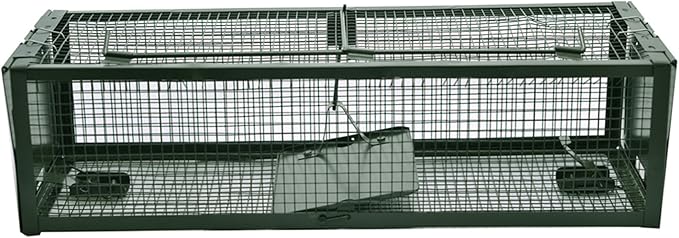 Live Animal Humane Trap 2-Door Mouse Trap Cage for Chipmunk Rats Squirrels Voles Rodent and Small Size Pests