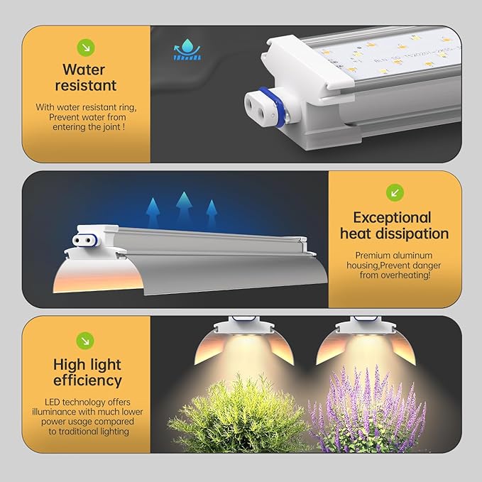 1.4FT Hanging Grow Light f+ 4-Tier Greenhouse 27 L x 19 W x 63 HWhite