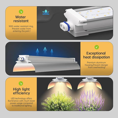 1.4FT Hanging Grow Light f+ 4-Tier Greenhouse 27 L x 19 W x 63 HWhite