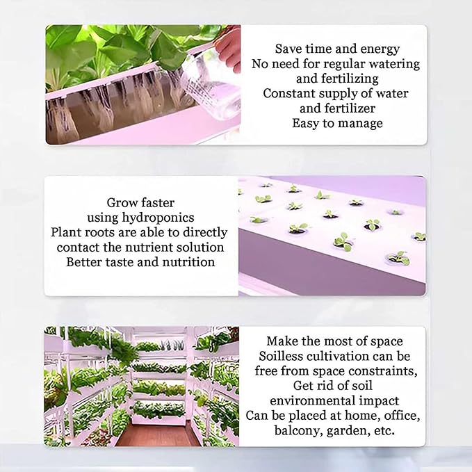 Indoor Garden Hydroponic Growing System3/4 Tier Hydroponics Tower SetHydroponic PlanterPlant Vertical HydroponicsSuitable for Planting Leafy VegetablesStem Vegetables 90holes