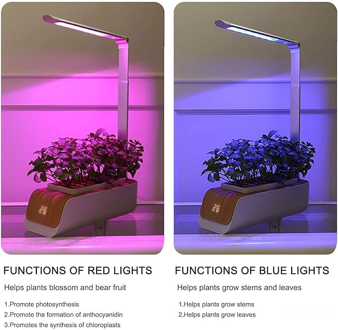 Indoor Hydroponics Growing System with LED Grow Light 9 Pods Adjustable Height Water Indicator Smart Garden Kit