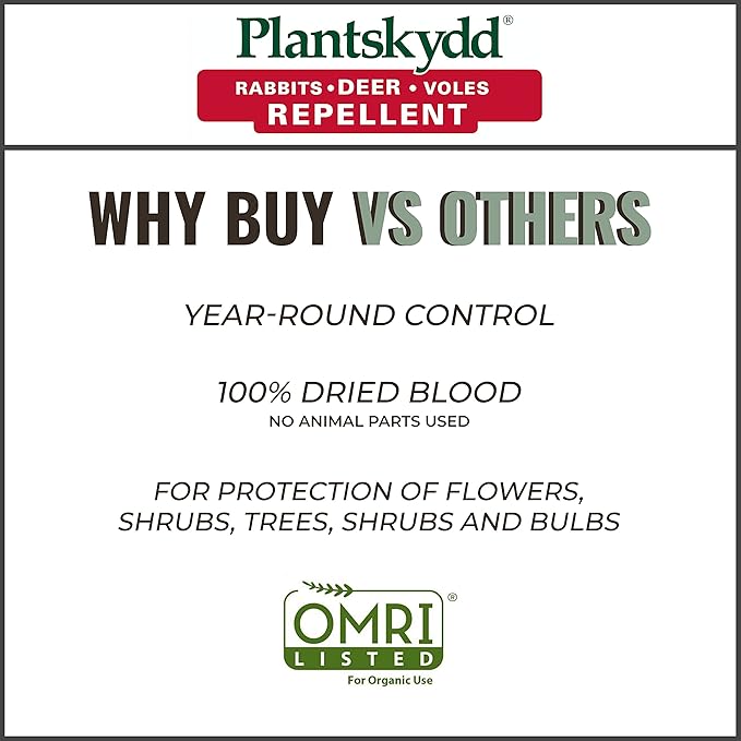 Plantskydd Animal Repellent - Repels Deer Rabbits Elk Moose Hares Voles Squirrels Chipmunks and Other Herbivores Wettable Powder Concentrate - 2.2 LB Box - Makes 2.5 Gallon Liquid (PSP-R2)