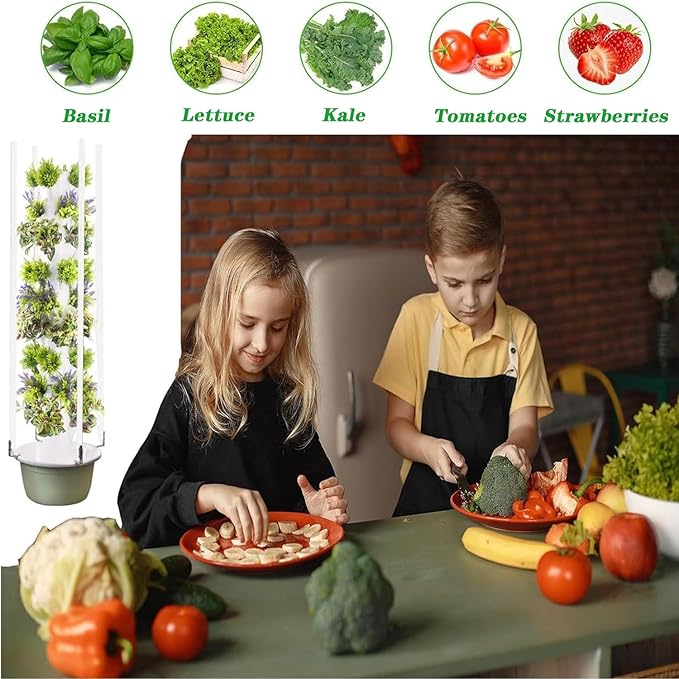 5/7/9 Layers Indoor Hydroponics Growing Tower with LED Light Indoor Hydroponic Gardens Tower Hydroponics Growing Tower for Outdoor Home Garden5 Layer