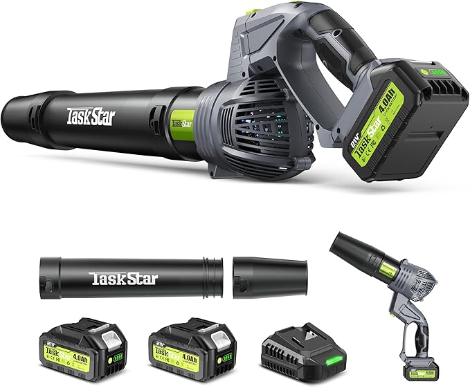 Leaf Blower for Lawn: 550CFM Battery Electric Cordless Small Blower with Swivel Head Total 8.0 Ah Battery &amp Charger - Mini-Leaf for Decker Car Patio Yard